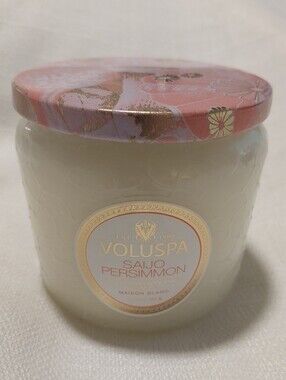 Voluspa Maison Collection Saijo Persimmon Small Lidded Glass Jar Candle